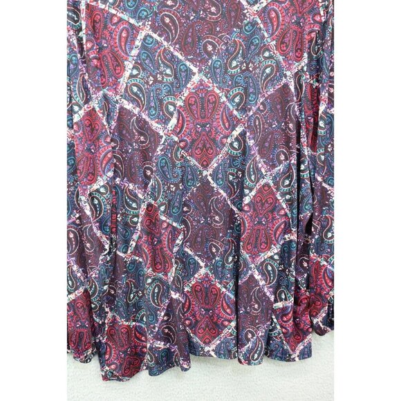 Catherines Long Puff Sleeve Silky Paisley Top-Size 3X-Whimsigoth - Picture 9 of 10